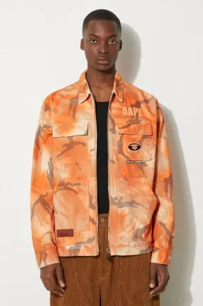 AAPE cotton jacket orange color AAPLJM7644XAM