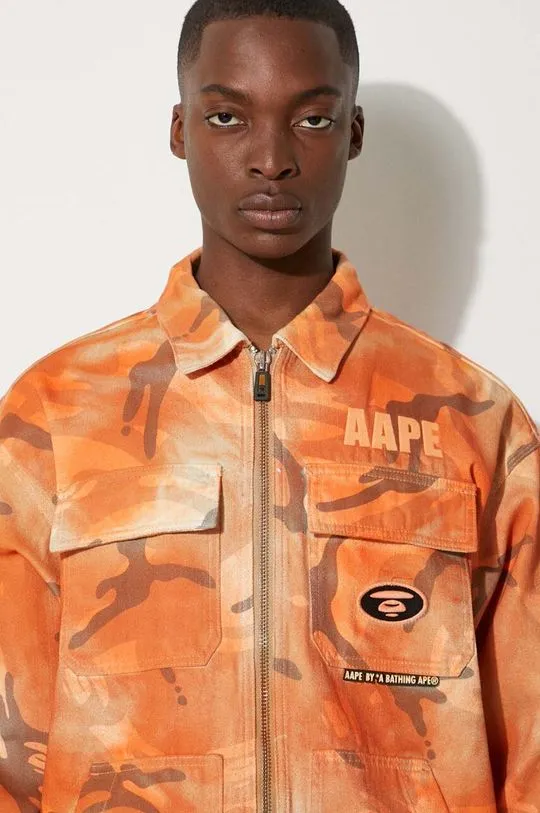 AAPE cotton jacket orange color AAPLJM7644XAM