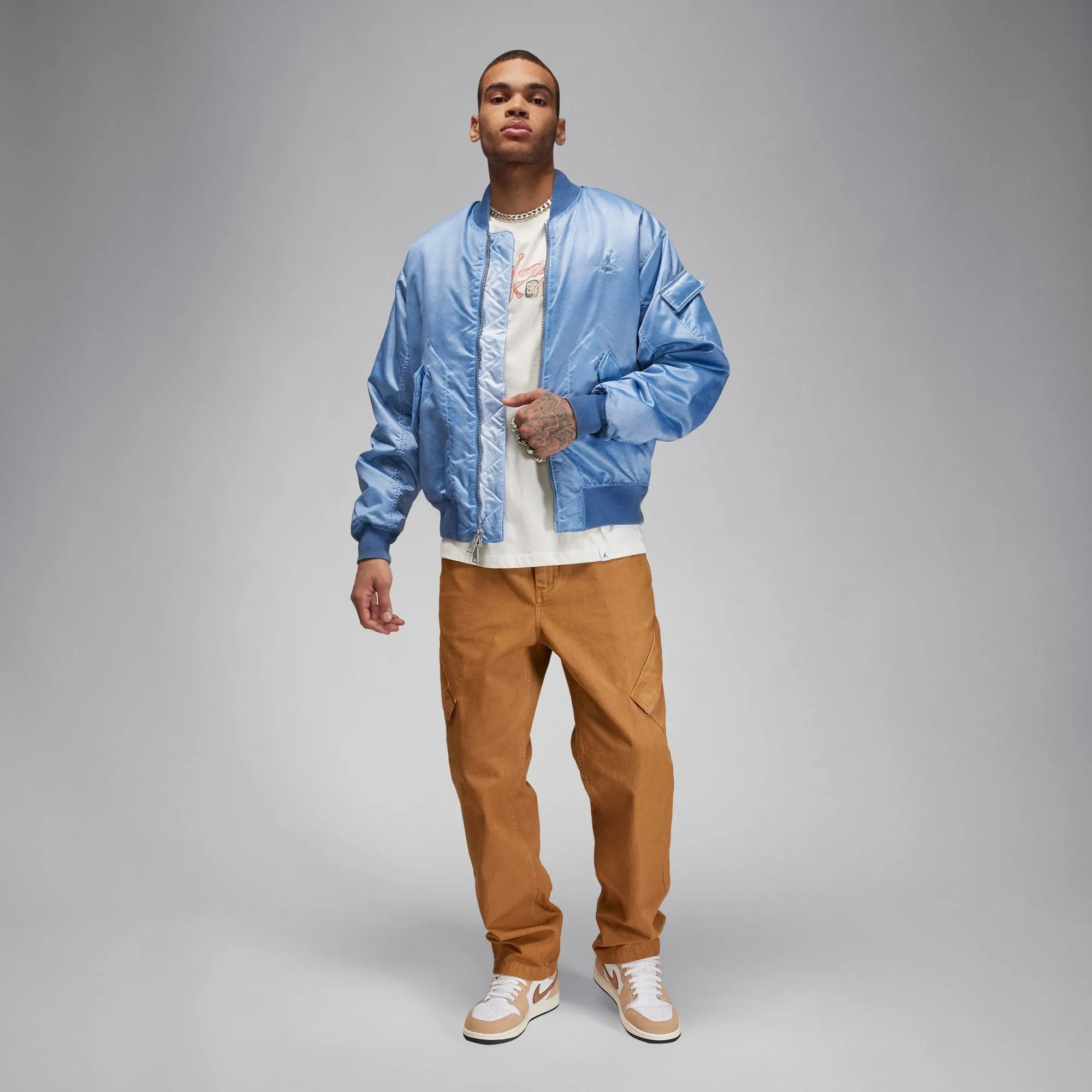 Air Jordan Essentials Washed Renegade Jacket (Blue Grey)