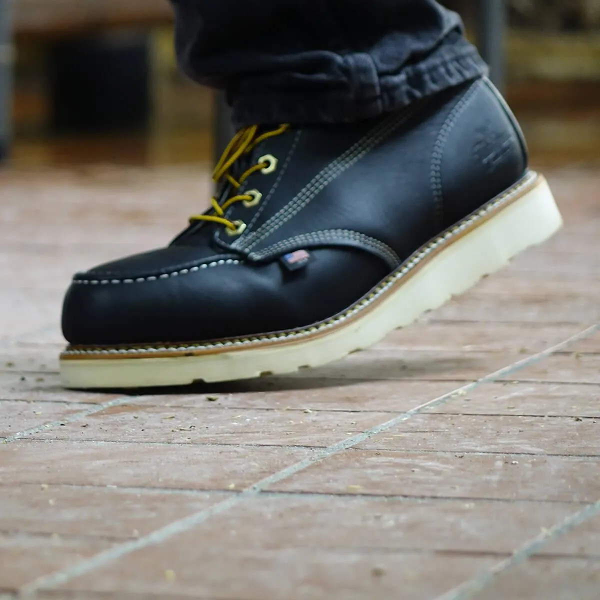 American Heritage - 6 Black Moc Toe - MAXwear Wedge (Soft Toe)