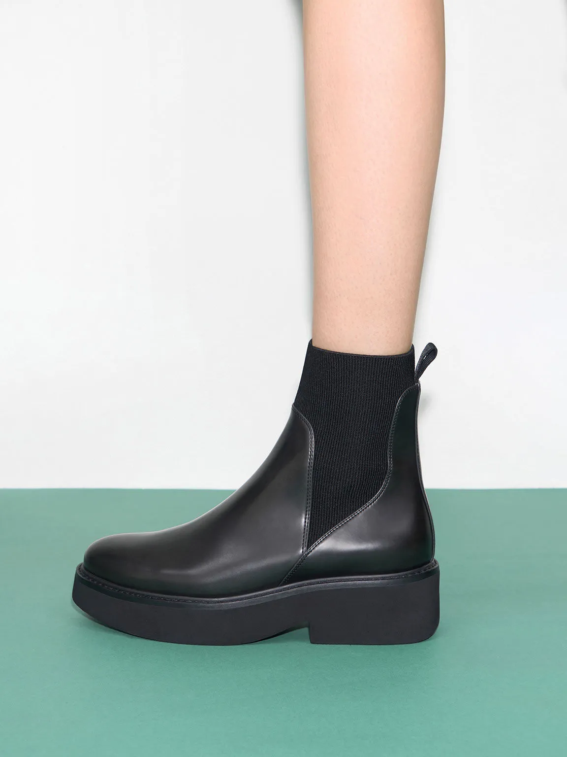 Ankle Sock Boots - Black