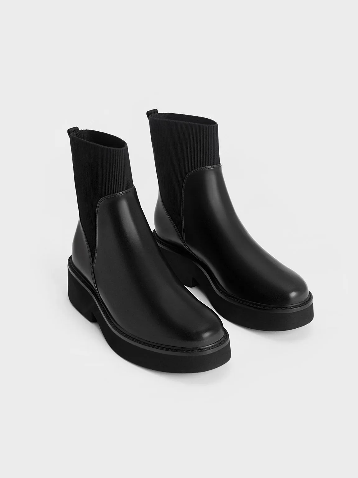 Ankle Sock Boots - Black