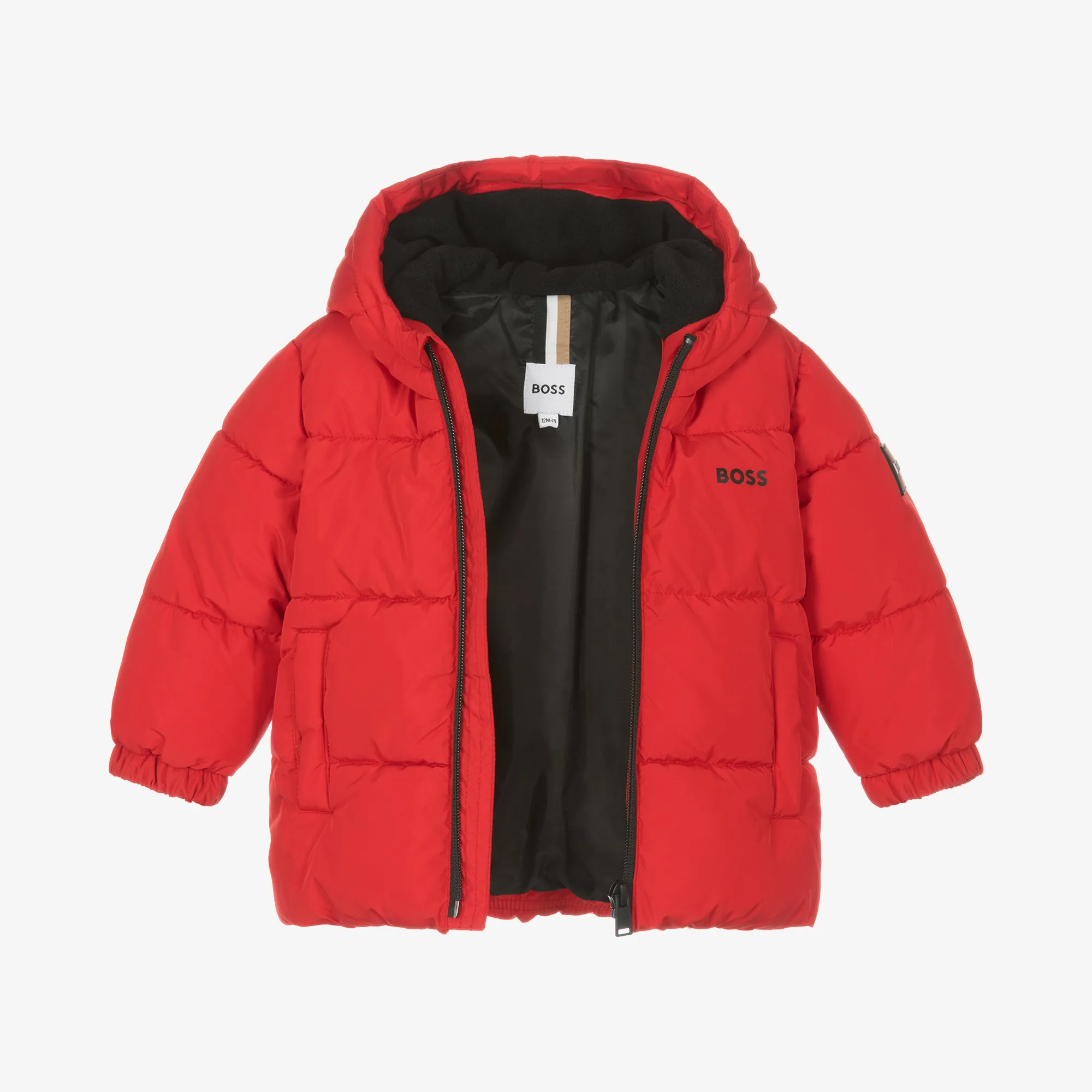 Baby Boys Red Hooded Puffer Coat