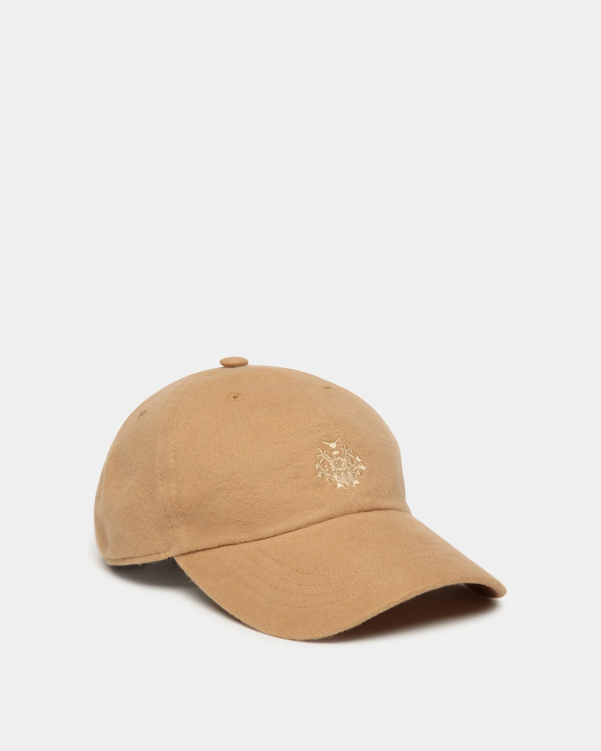 Baseball Hat With a Bally Crest Logo In Camel Cotton 