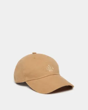 Baseball Hat With a Bally Crest Logo In Camel Cotton 