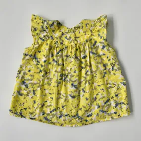 Bonpoint Yellow Fern Print Summer Blouse: 3 Years