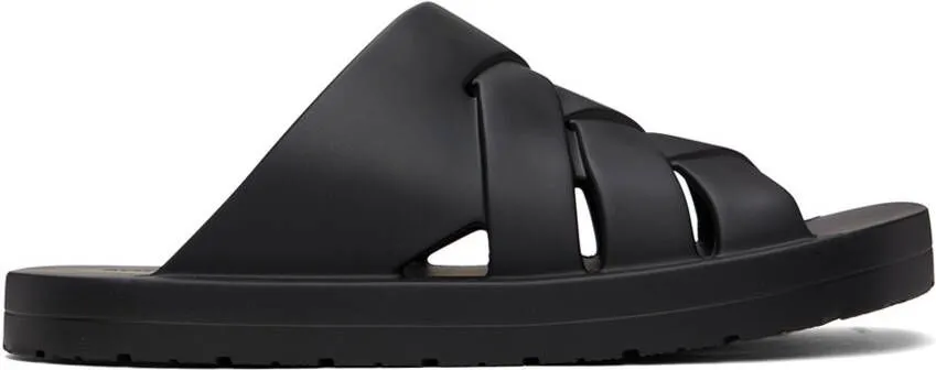 Bottega Veneta Black Slip-On Sandals