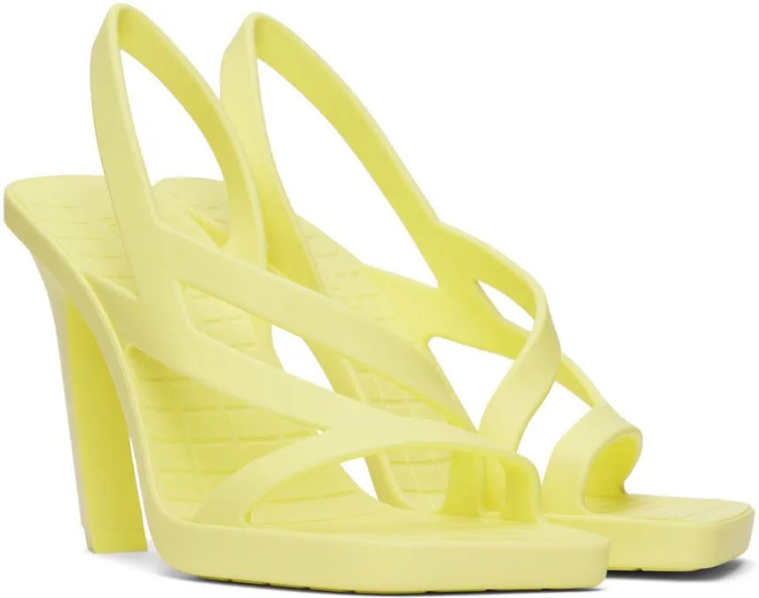 Bottega Veneta Yellow Jimbo Heeled Sandals