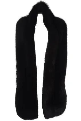 BRAND UNKNOWN FOX FUR AND SATIN SCARF