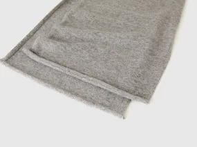 Cashmere blend scarf - Light Gray | Benetton