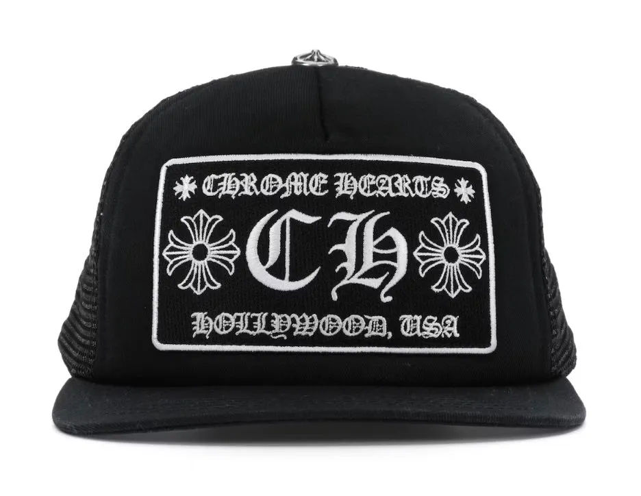 CHROME HEARTS CH HOLLYWOOD TRUCKER HAT BLACK