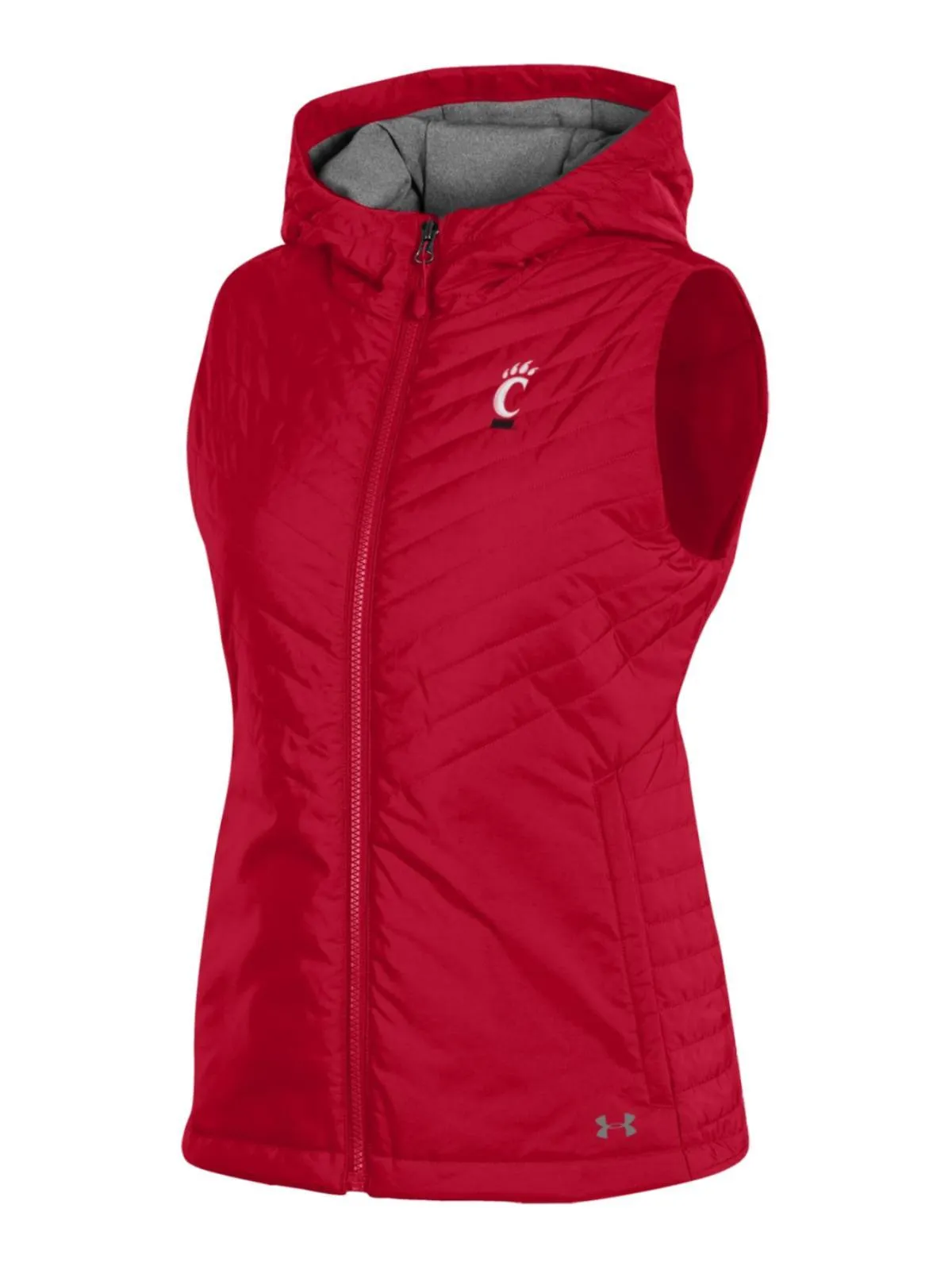 Cincinnati Bearcats Under Armour WOMEN'S Red Storm Fitted Hooded Puffer Vest