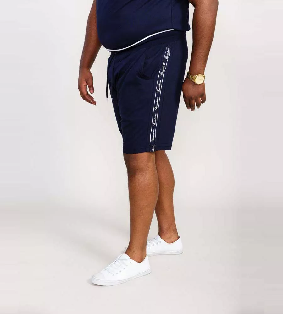 D555 Big Mens Couture Shorts With Elasticated Waistband and Branded Side Panels (BRANTHAM)