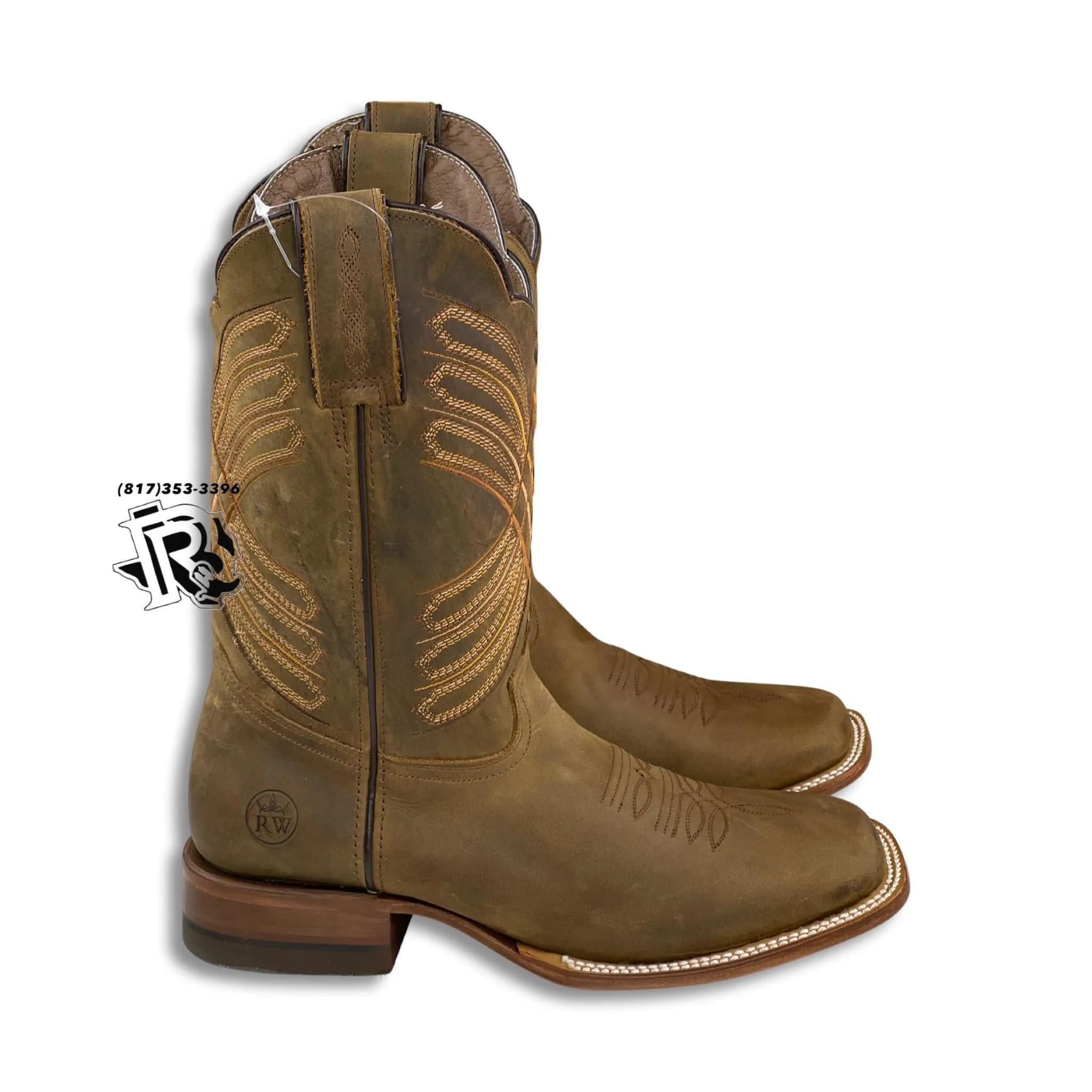 DARK BROWN | MEN SQUARE TOE WESTERN COWBOY BOOTS