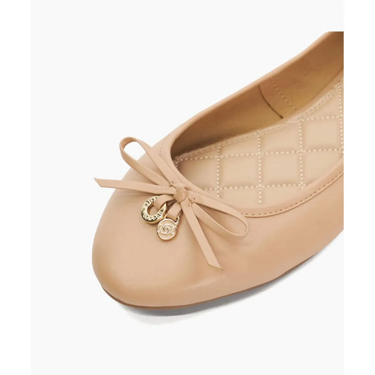 DUNE LONDON Hallo Charm-Detail Ballet Flats - Pink