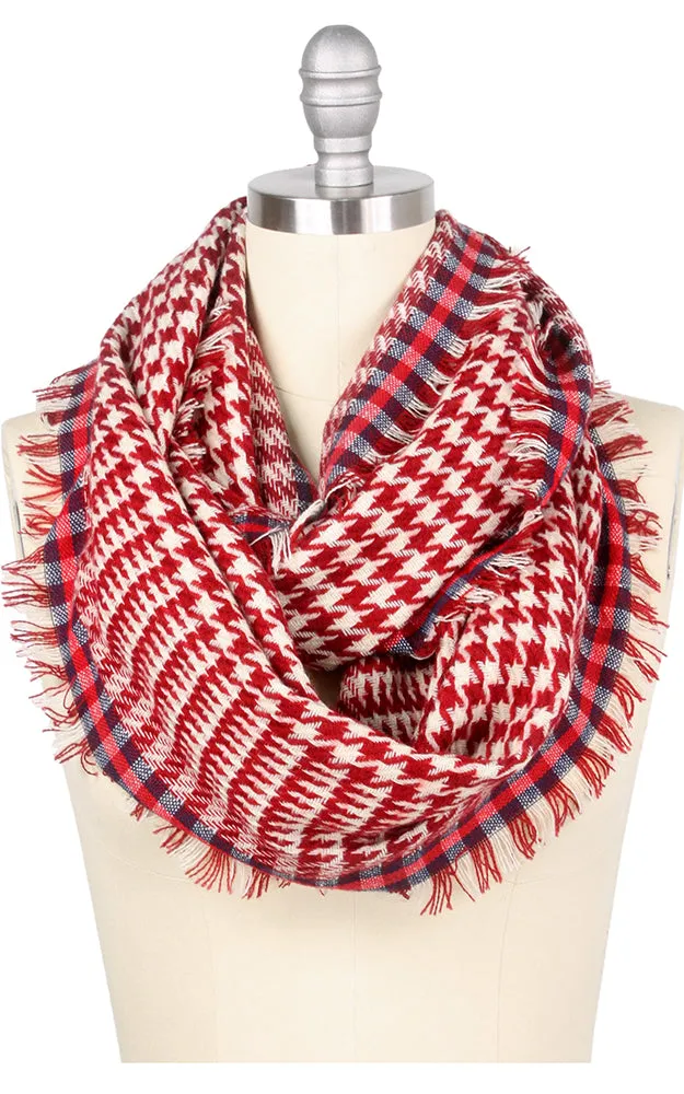 EAS9486 Houndstooth Pattern Infinity Scarf