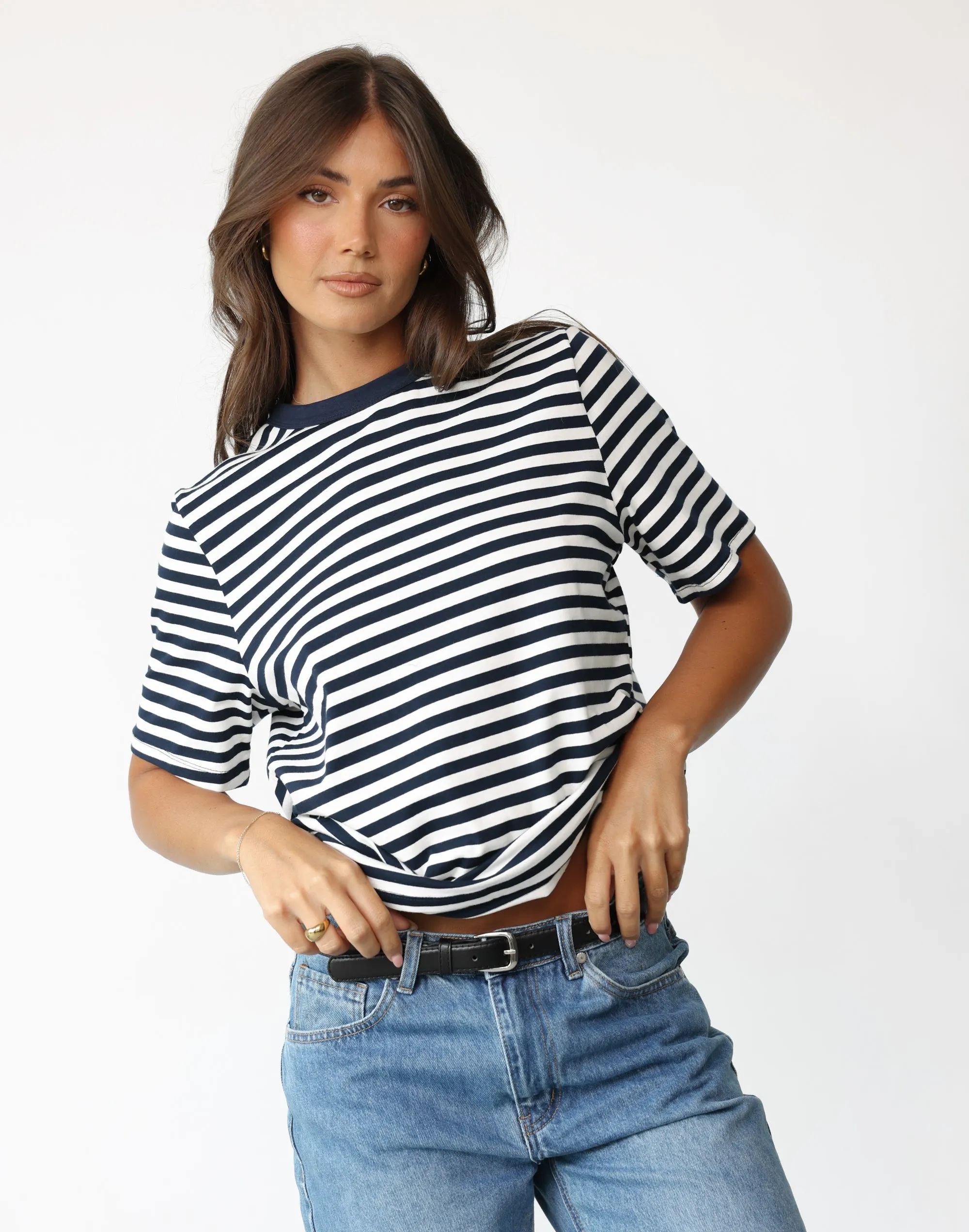 Ellyse T-Shirt (Navy/White Stripe)