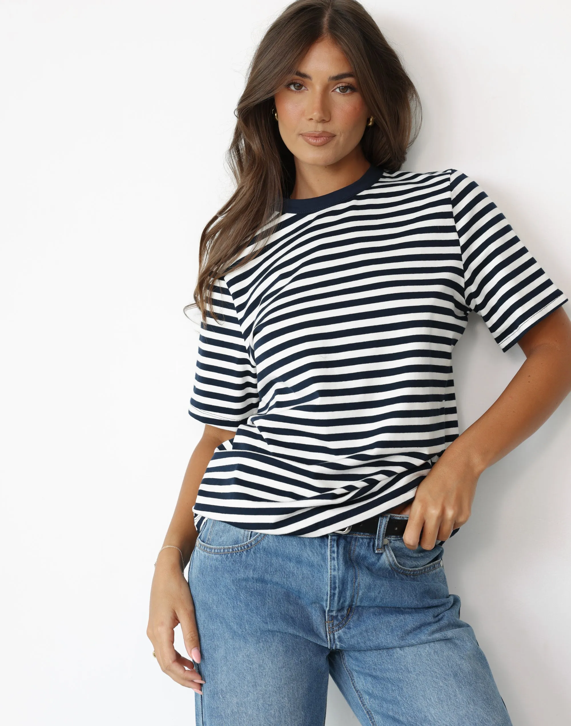 Ellyse T-Shirt (Navy/White Stripe)