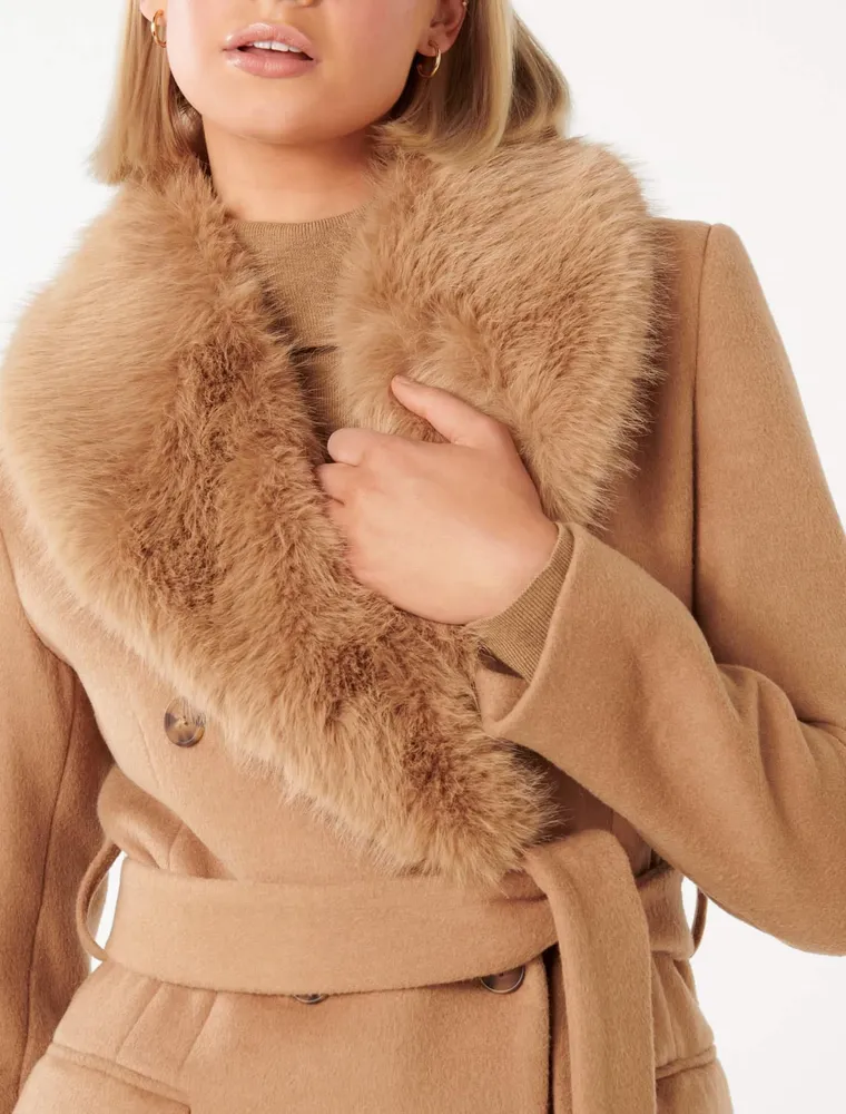 EverNew Frankie Faux Fur Collar Coat