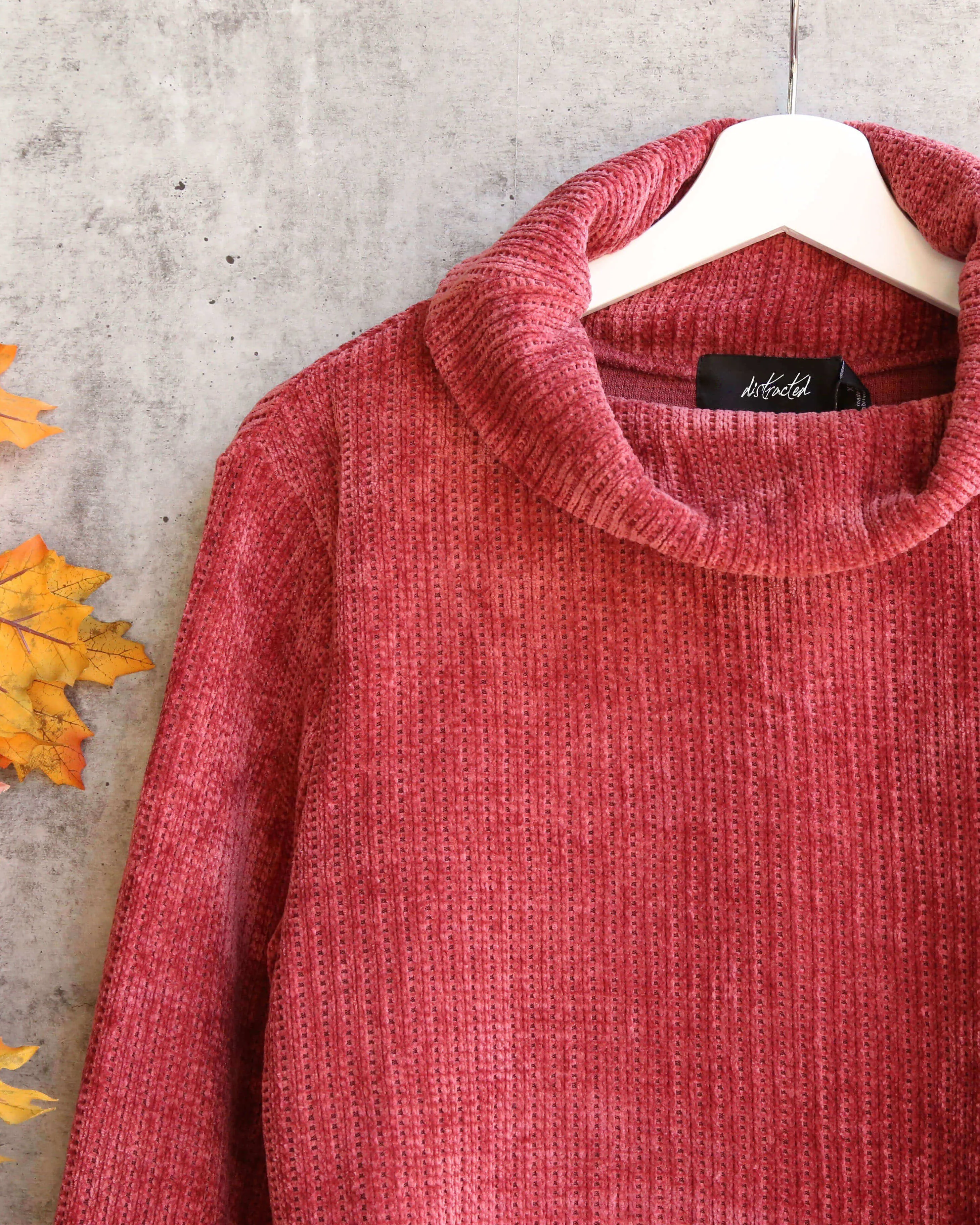 Final Sale - MINKPINK - Whole Hearted Chenille Sweater in Masala