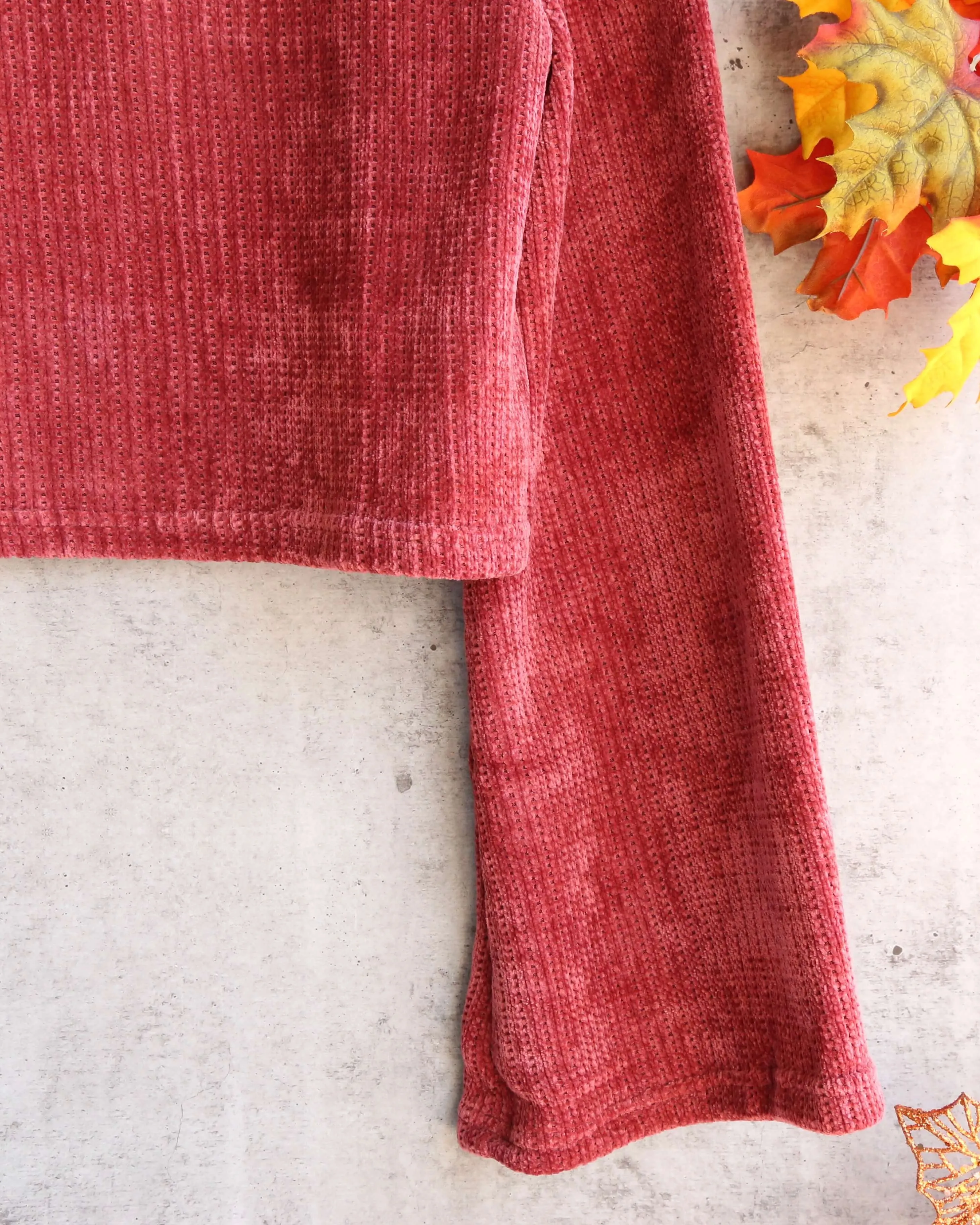 Final Sale - MINKPINK - Whole Hearted Chenille Sweater in Masala