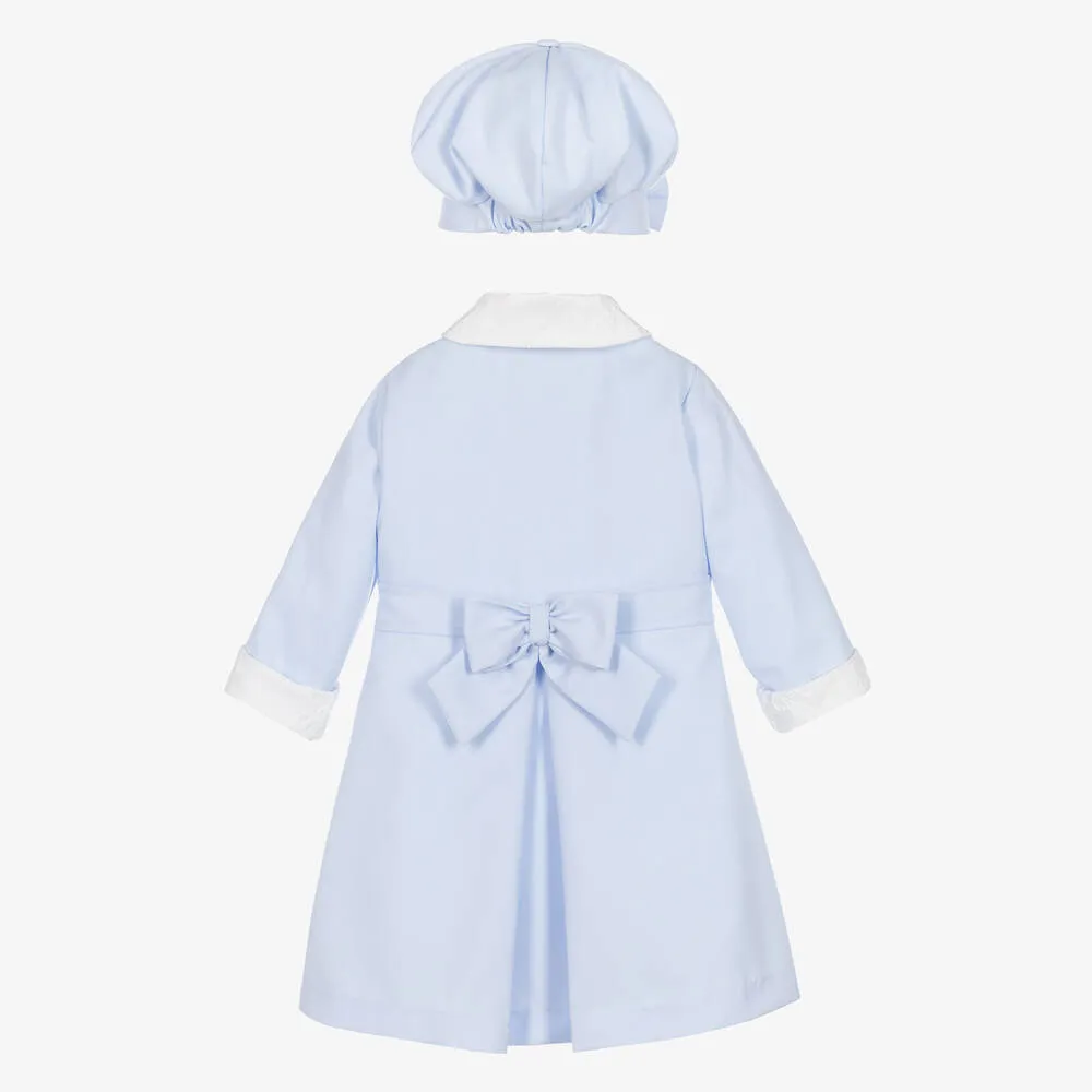 Girls Blue Coat & Hat Set