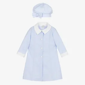 Girls Blue Coat & Hat Set