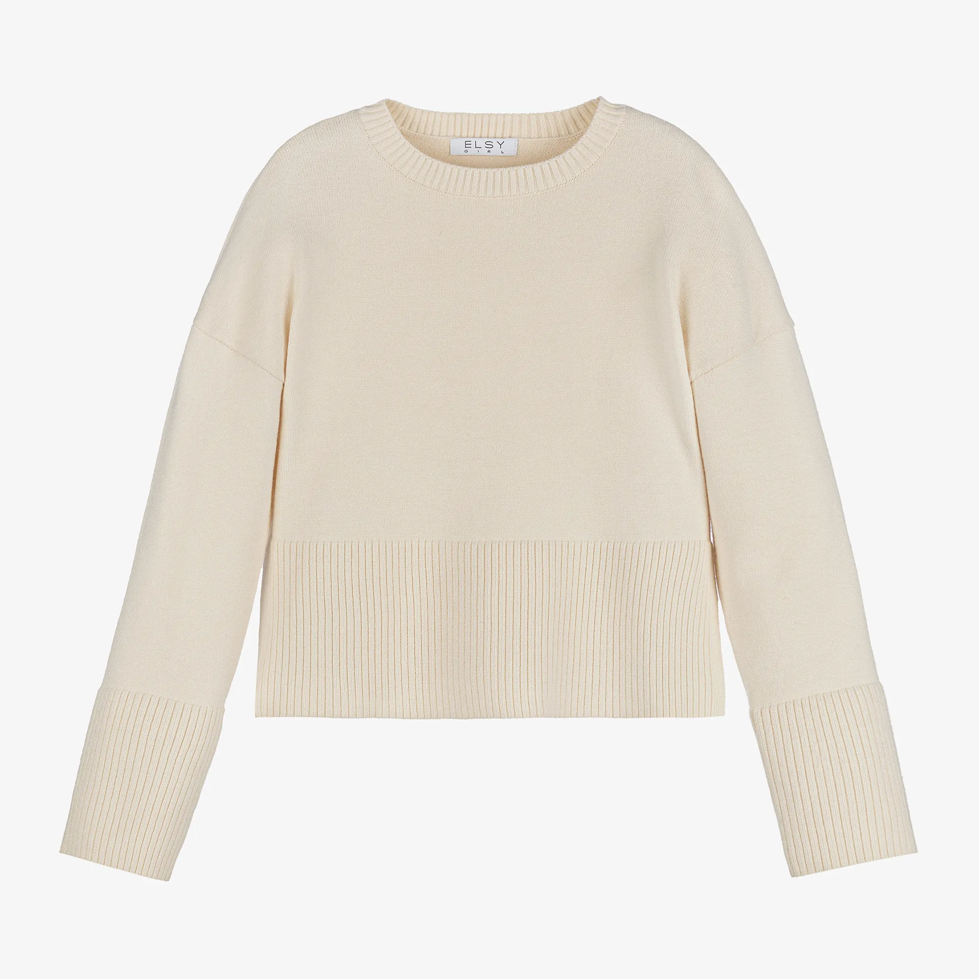 Girls Ivory Knitted Sweater