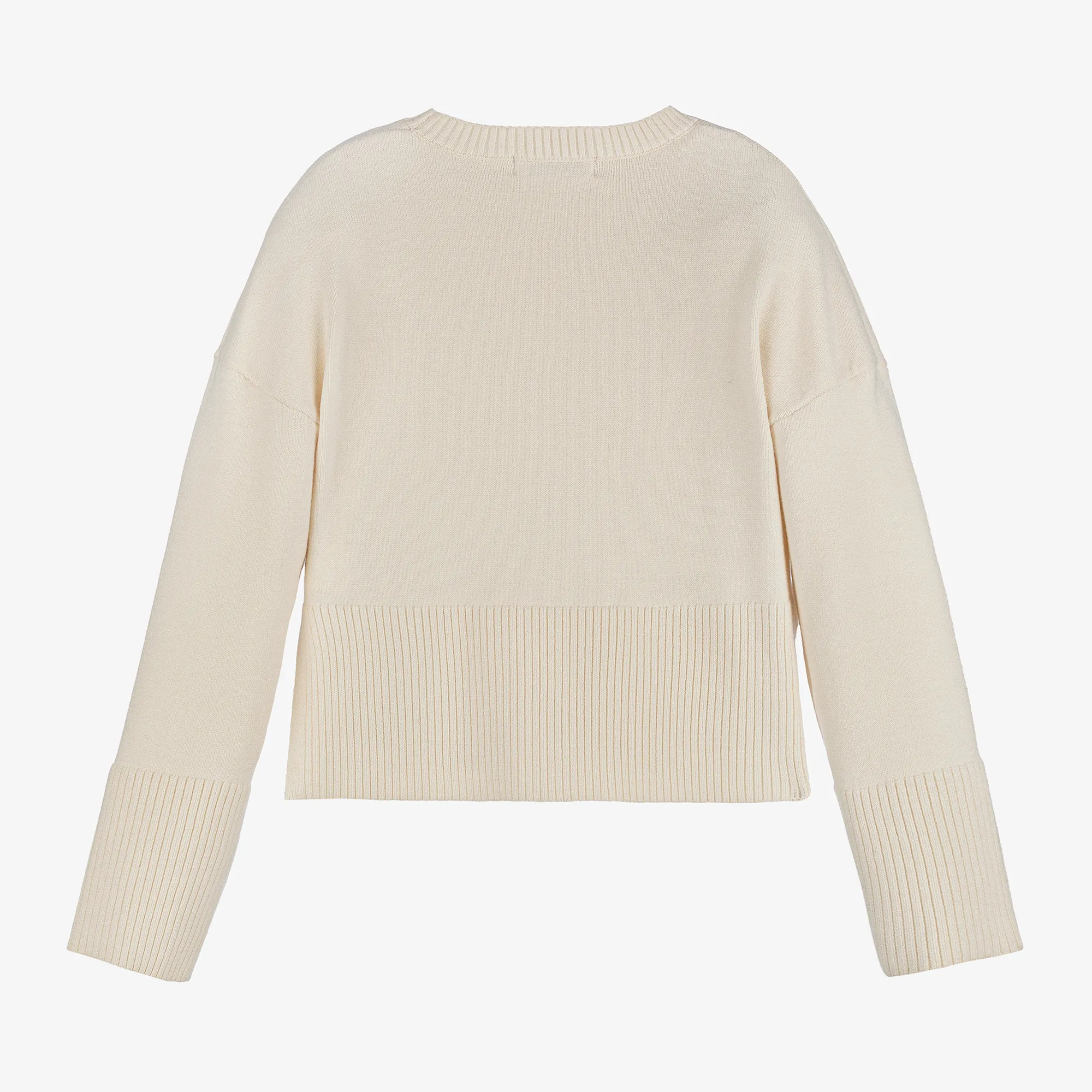 Girls Ivory Knitted Sweater