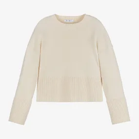 Girls Ivory Knitted Sweater