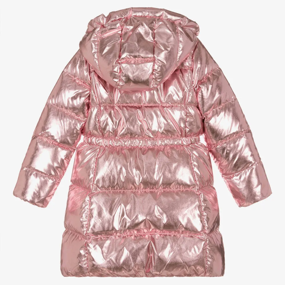 Girls Pink Down-Filled Puffer Coat