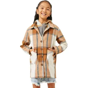 Girls' Hayden Plaid Pocket Coat