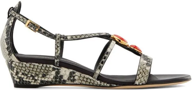 Giuseppe Zanotti Adelaide python-print sandals Grey