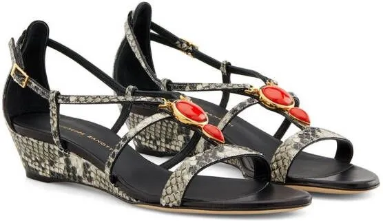 Giuseppe Zanotti Adelaide python-print sandals Grey