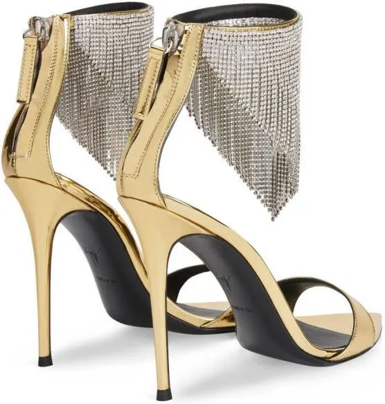 Giuseppe Zanotti Intriigo Crystal 105mm sandals Gold