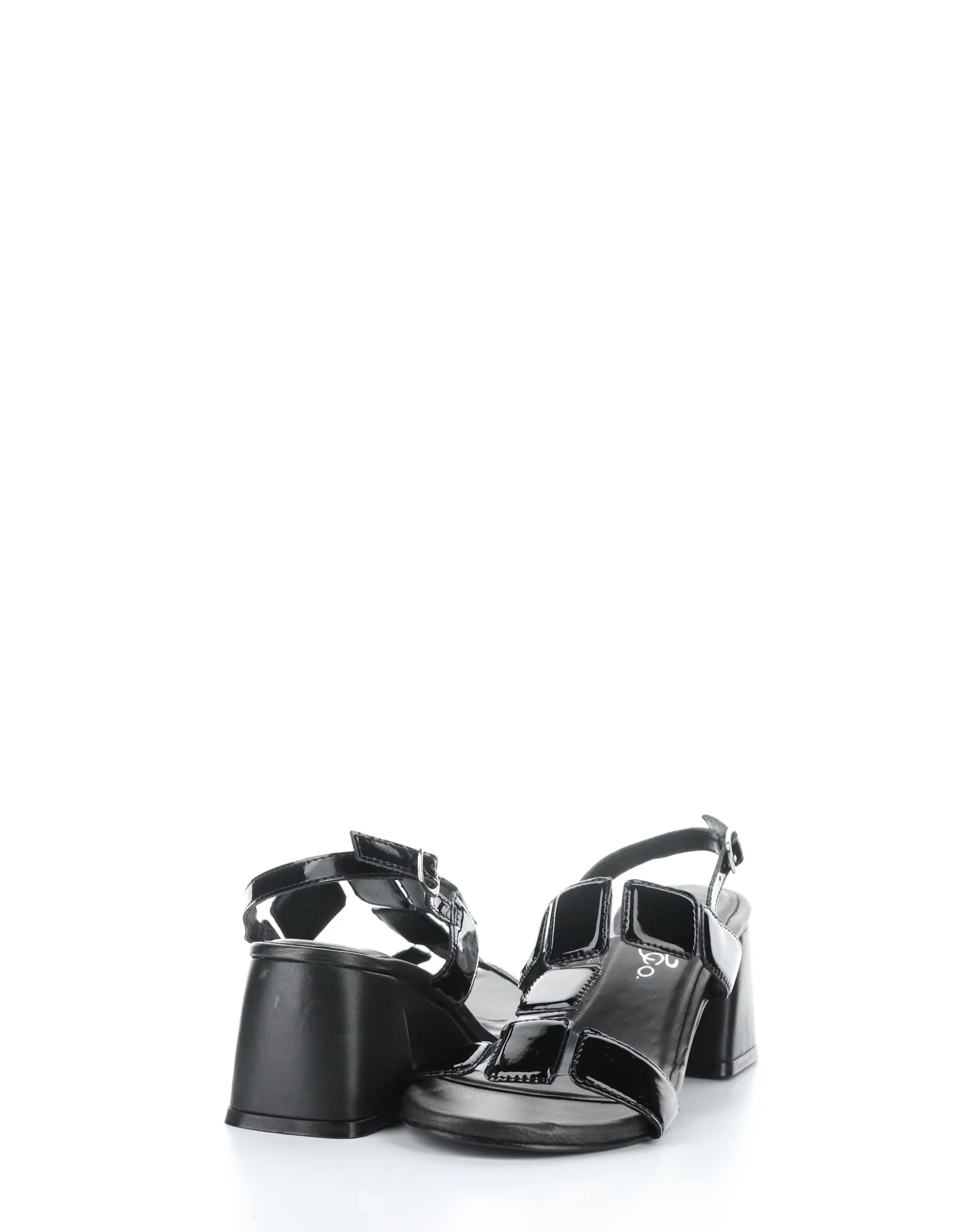 GLOW BLACK Buckle Sandals