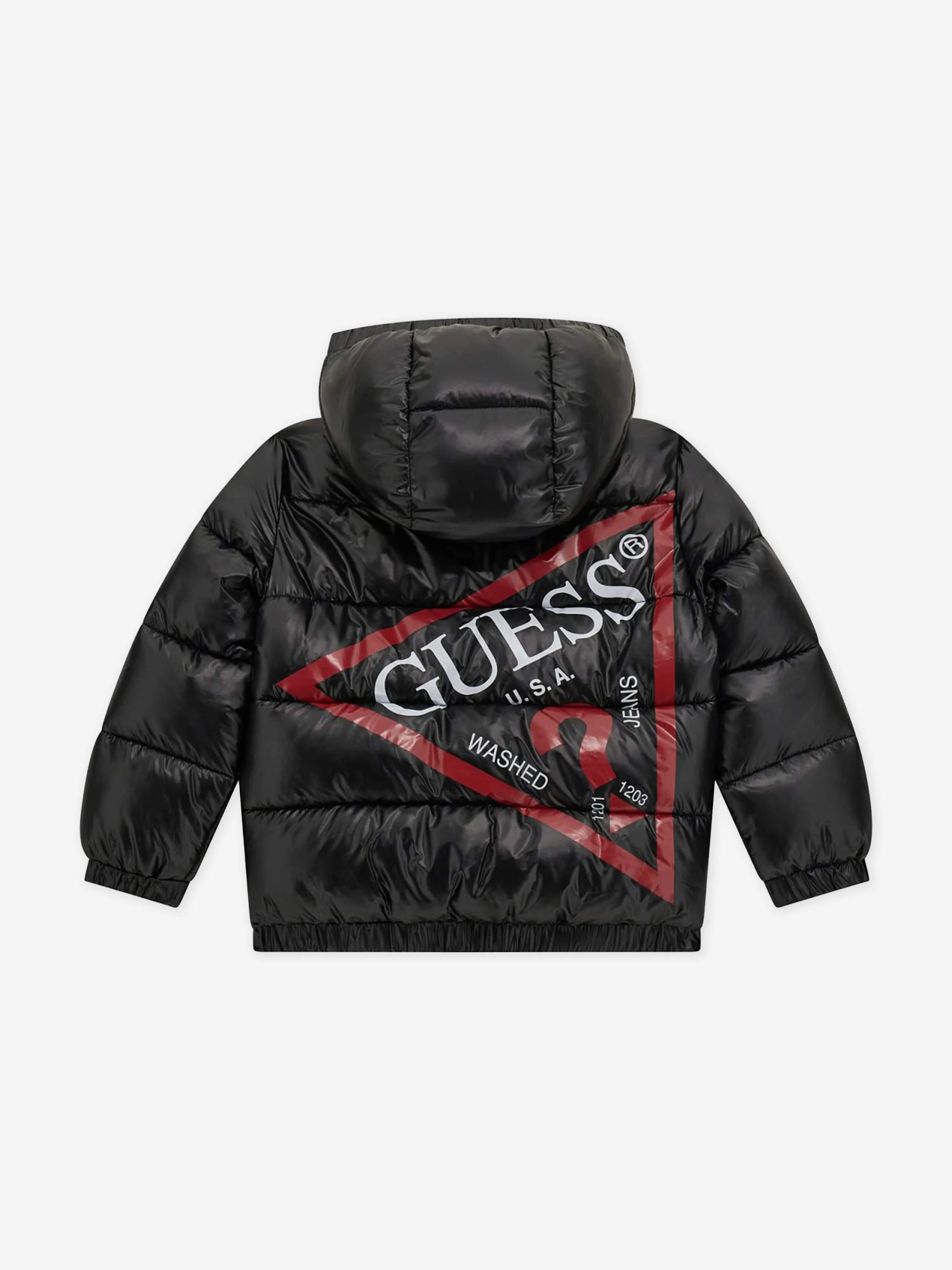 Guess Boys Hooded Padded Jacket in Black