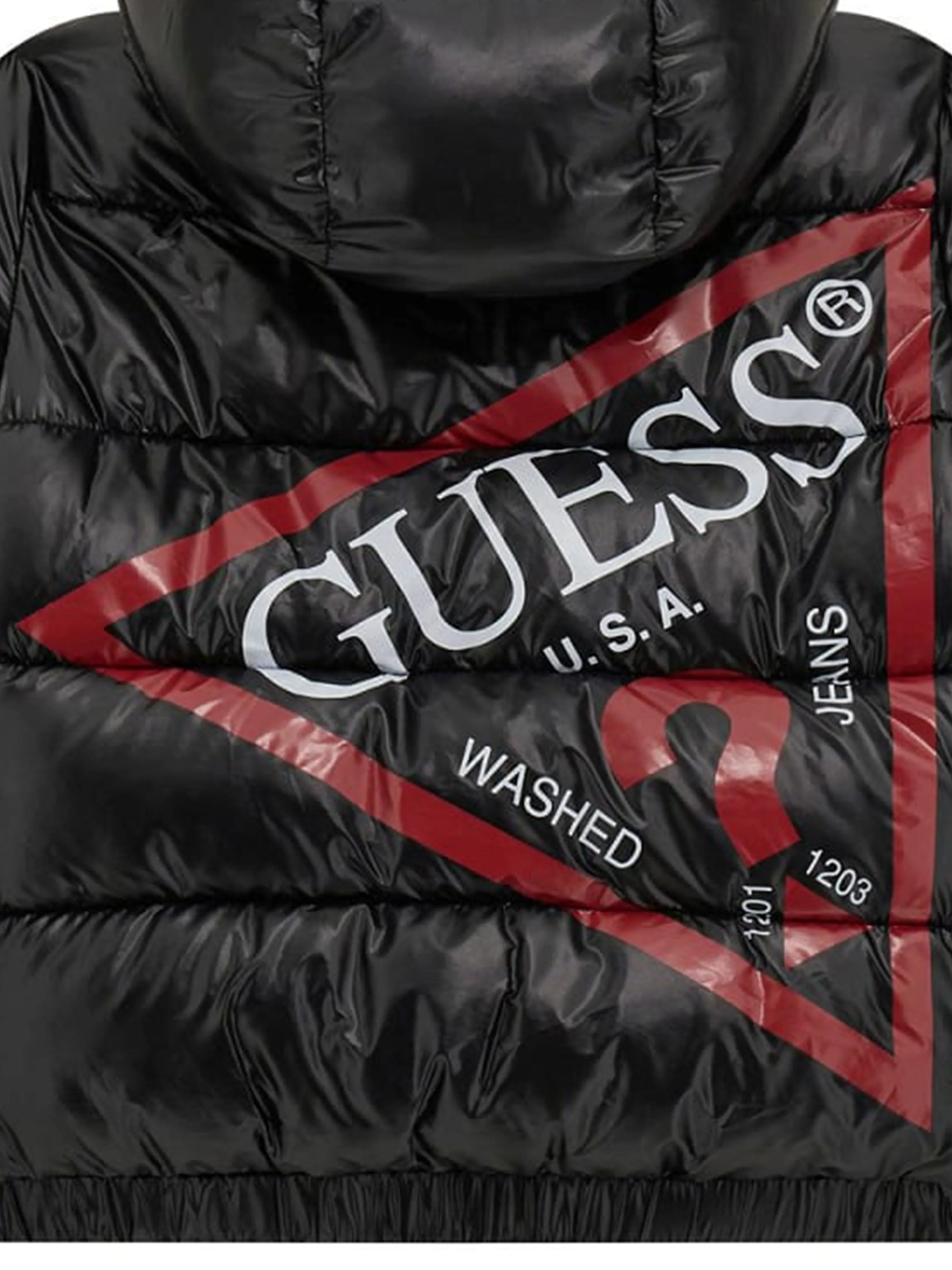 Guess Boys Hooded Padded Jacket in Black