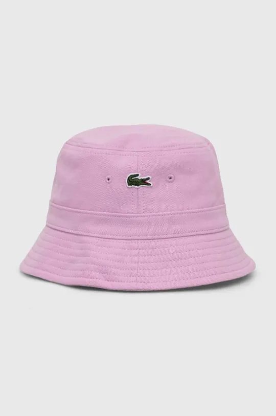 Lacoste cotton hat pink color