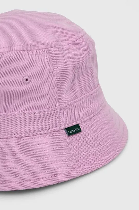 Lacoste cotton hat pink color