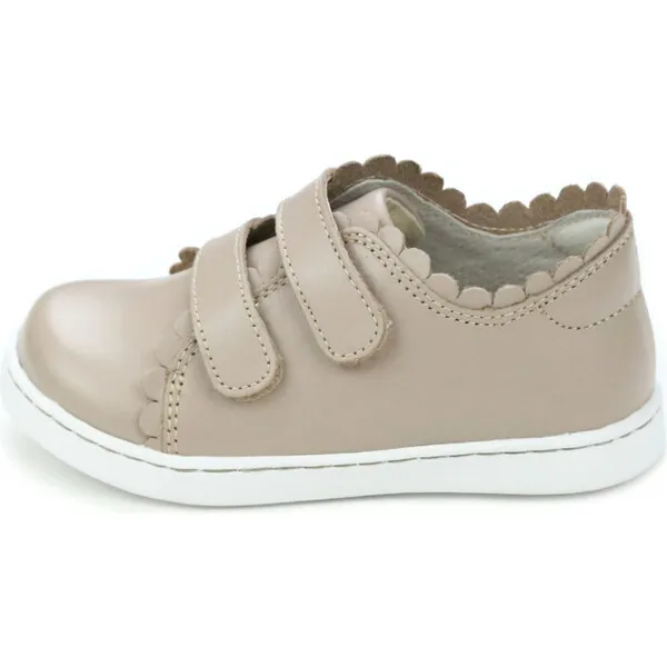 L'Amour Caroline Scalloped Sneaker, Almond