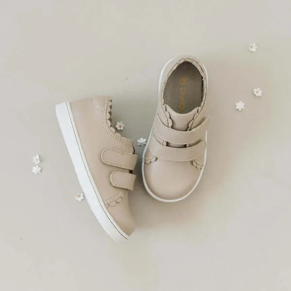 L'Amour Caroline Scalloped Sneaker, Almond