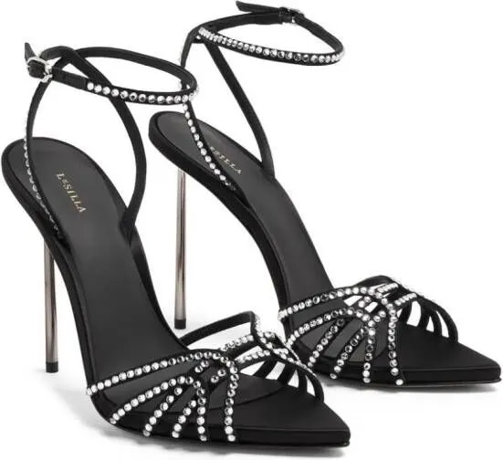 Le Silla Bella Duchess crystal-embellished sandals Black