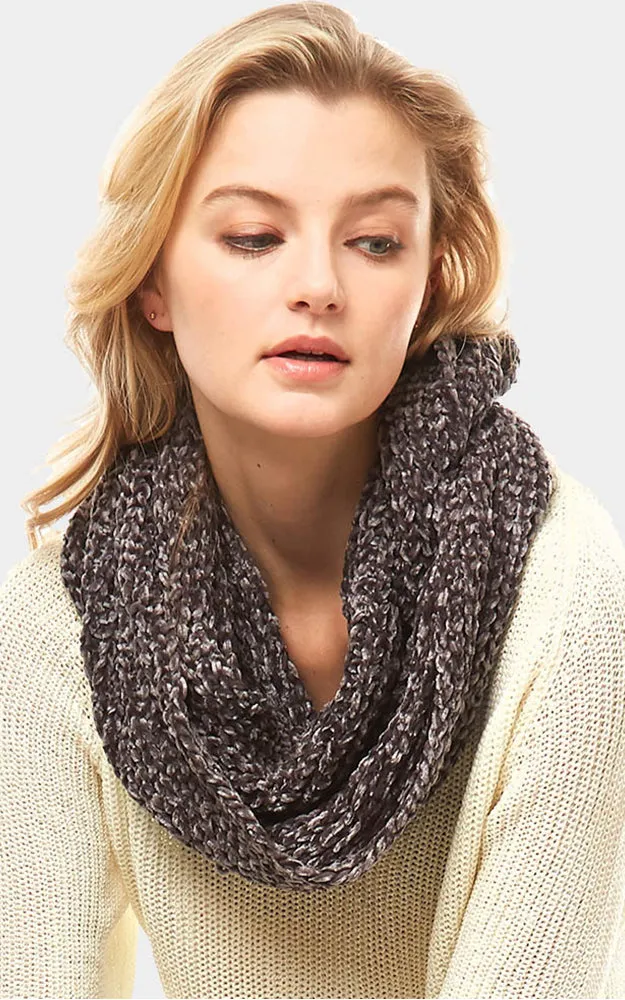 LOF765 Solid Chenille Infinity Scarf