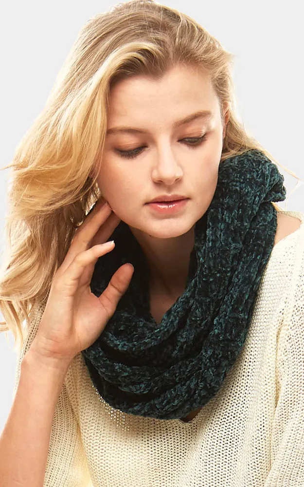 LOF765 Solid Chenille Infinity Scarf