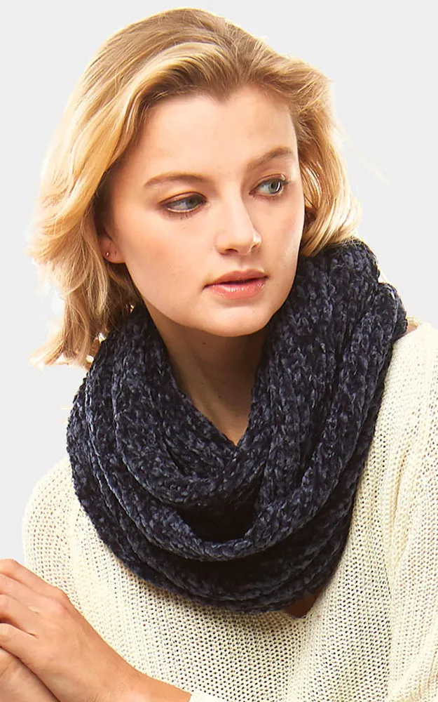 LOF765 Solid Chenille Infinity Scarf