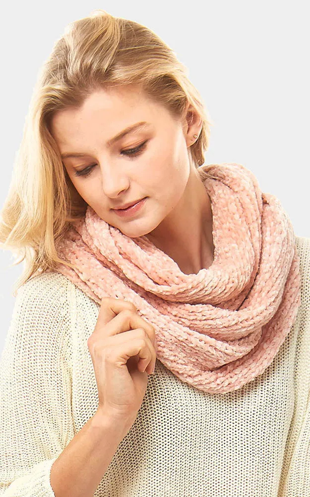 LOF765 Solid Chenille Infinity Scarf