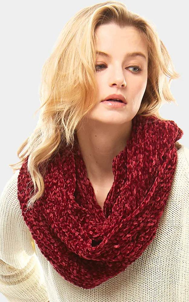 LOF765 Solid Chenille Infinity Scarf