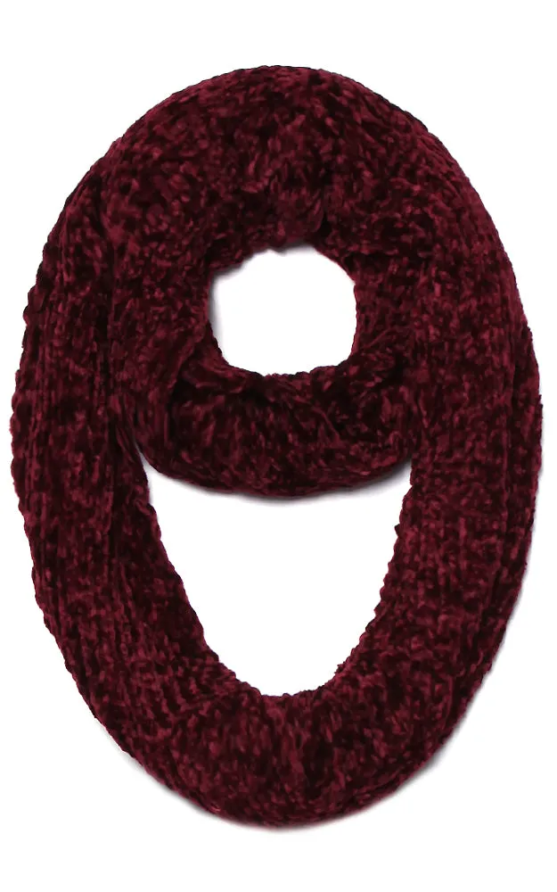 LOF765 Solid Chenille Infinity Scarf