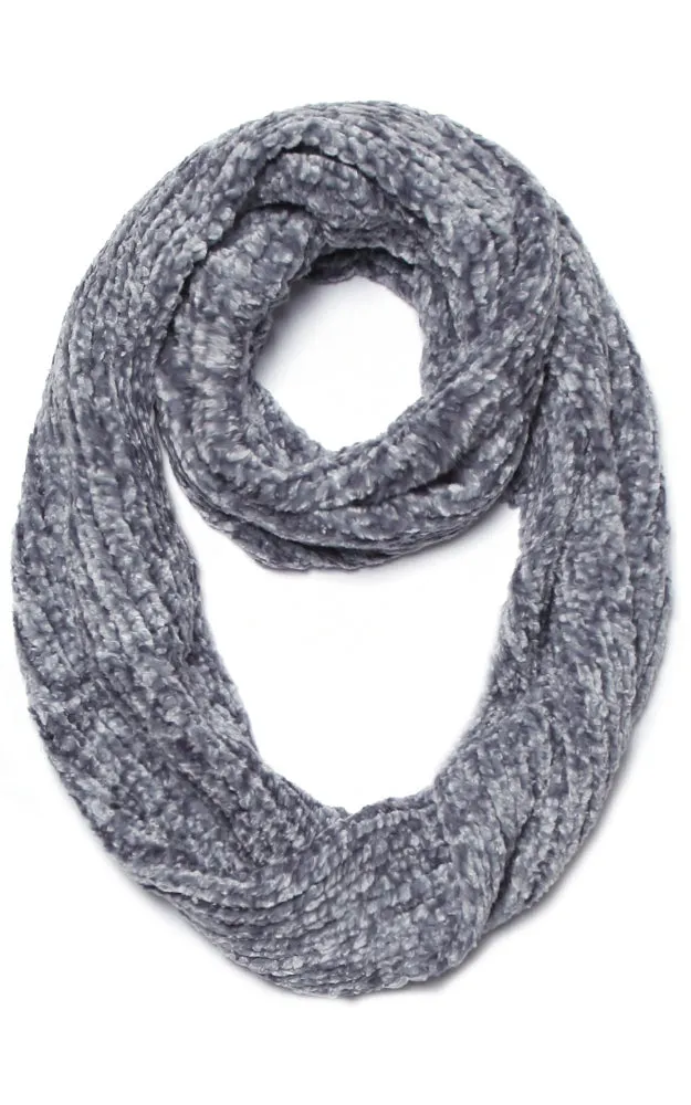 LOF765 Solid Chenille Infinity Scarf